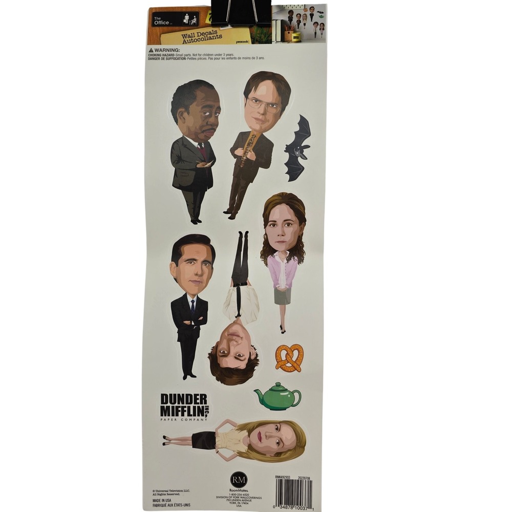 The Office‎ Wall Decals RoomMates Dunder Mifflin Michael Dwight Jim Pam 5 Sheets